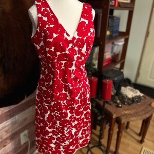 Red & White Donna Rico Flowered Dress